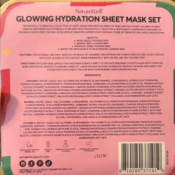 Glowing Hydration Sheet Mask Set - NIP 8 masks and Spa Headband 🧖🏻♀️ - Picture 2 of 3